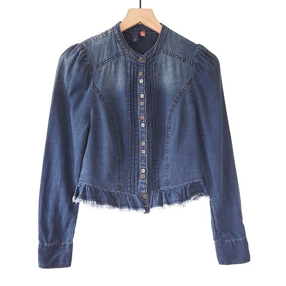 NEW Anthropologie Pilcro Slim Denim Button Down Top - Size 4 - Picture 4 of 10